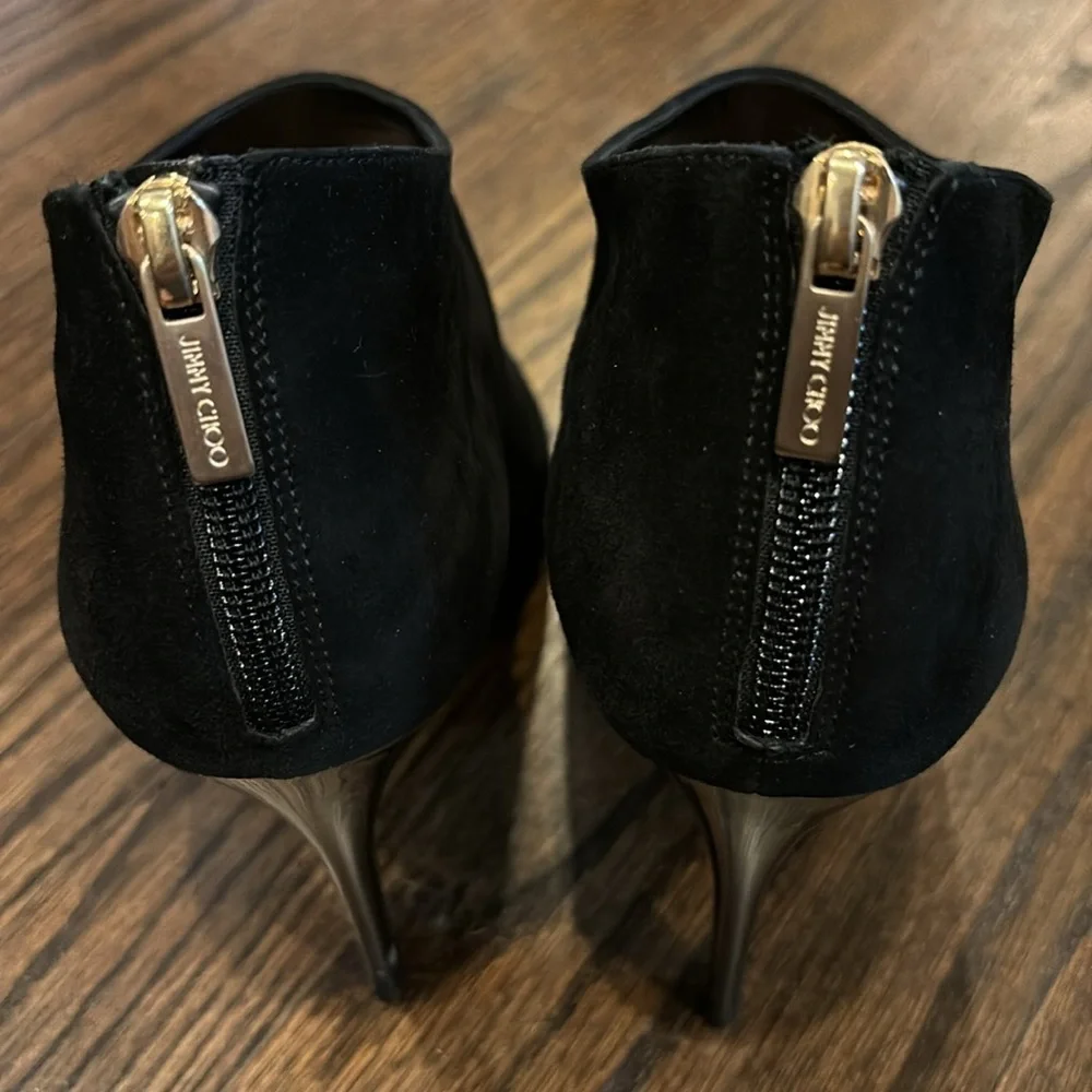 Jimmy Choo black suede booties